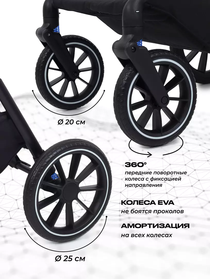 Коляска 3 в 1 Mowbaby Amber Coffee