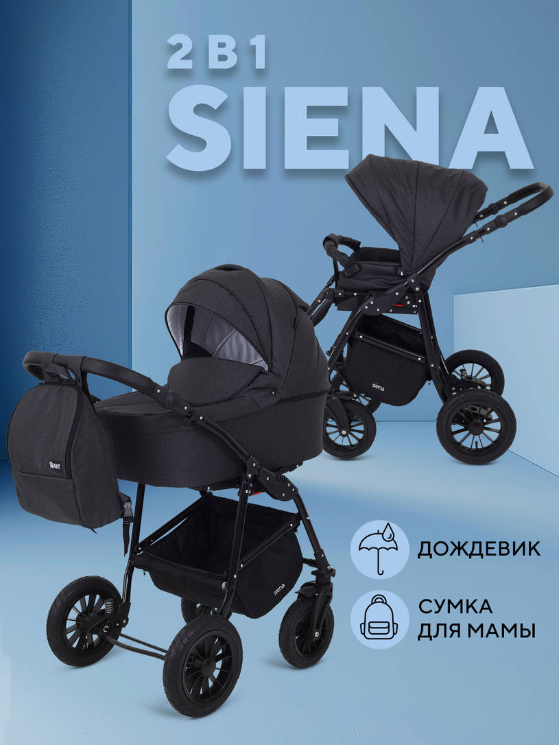 Коляска 2 в 1 Rant Siena 2024 08 графит
