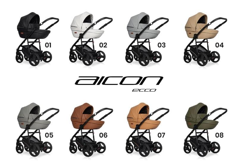 Коляска 2 в 1 Riko Basic Aicon Ecco 07 терракотовый