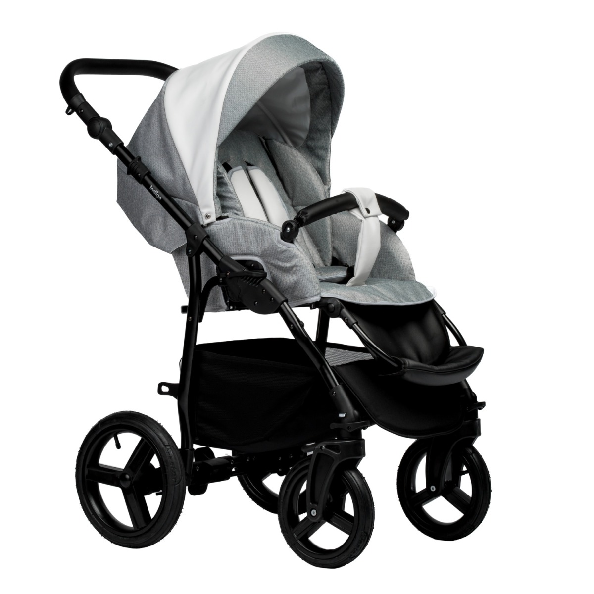 Коляска 2 в 1 Indigo Impulse Eco, Ie 03 (Белый + Серый)