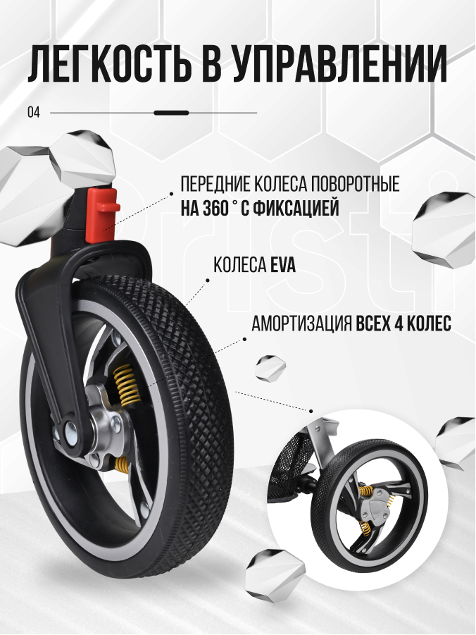 Коляска трансформер Farfello Pristina (Черный PS-15)