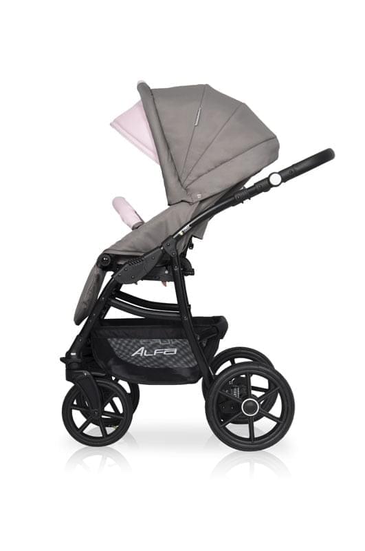 Коляска 3 в 1 Riko Basic Alfa Ecco 09 серо-розовый