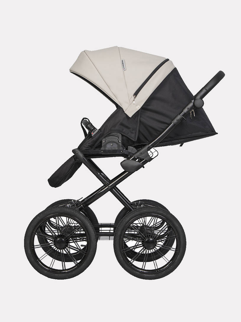 Коляска 2 в 1 Riko Basic Ozon Prestige 05 белая экокожа