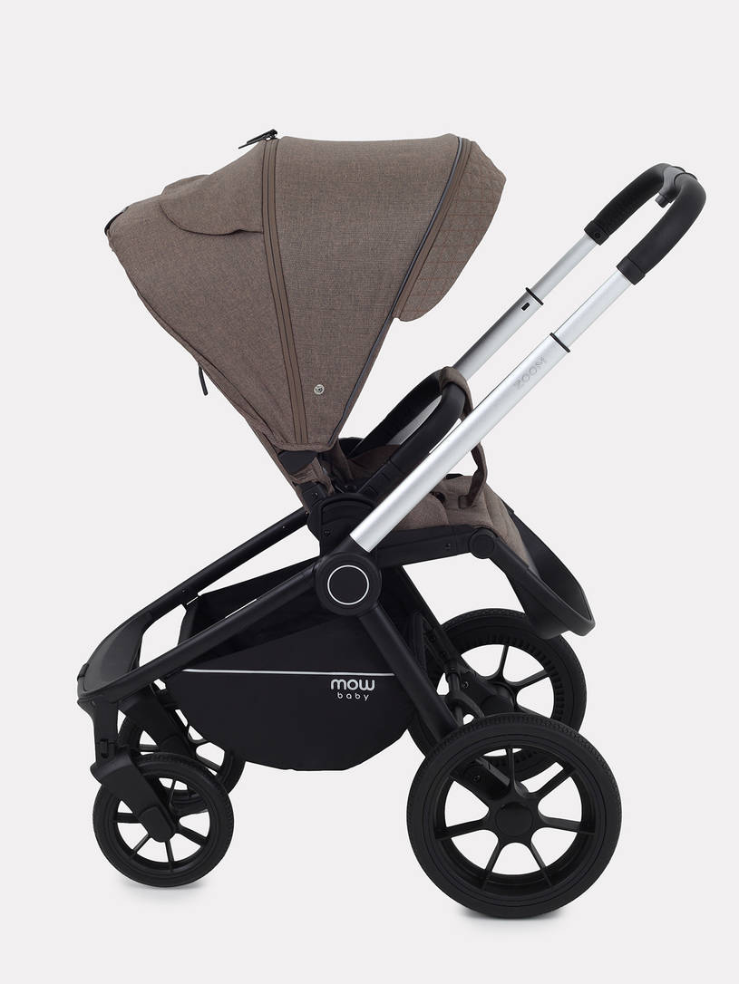 Коляска 3 в 1 Mowbaby Zoom Silver 2025 cacao brown