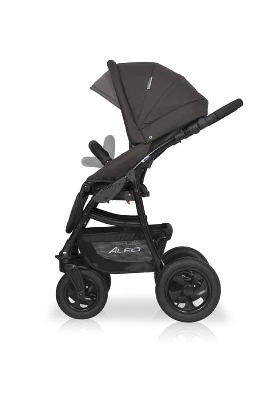 Коляска 2 в 1 Riko Basic Alfa 10 коричнево-серый