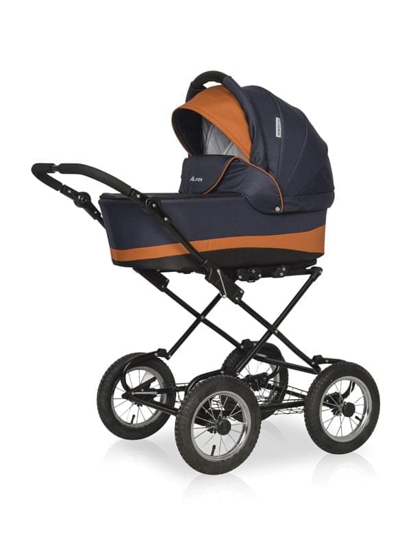 Коляска 2 в 1 Riko Basic Alfa Classic 04 черно-оранжевый