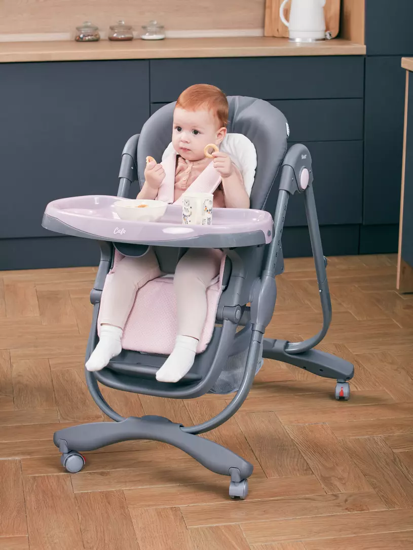 Стульчик для кормления Rant Cafe grey-pink