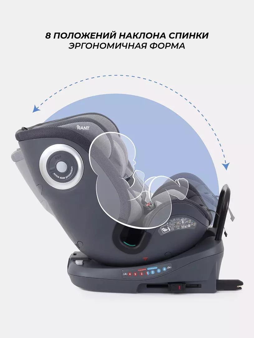 Автокресло Rant MultiFix группа 0/1/2/3 (0-36 кг), grey