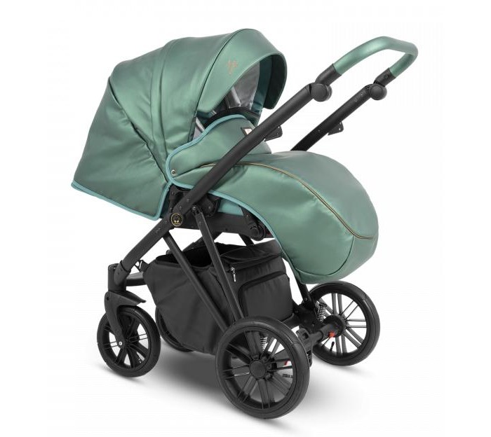 Коляска Camarelo Zeo 2 в 1 экокожа зеленыйный