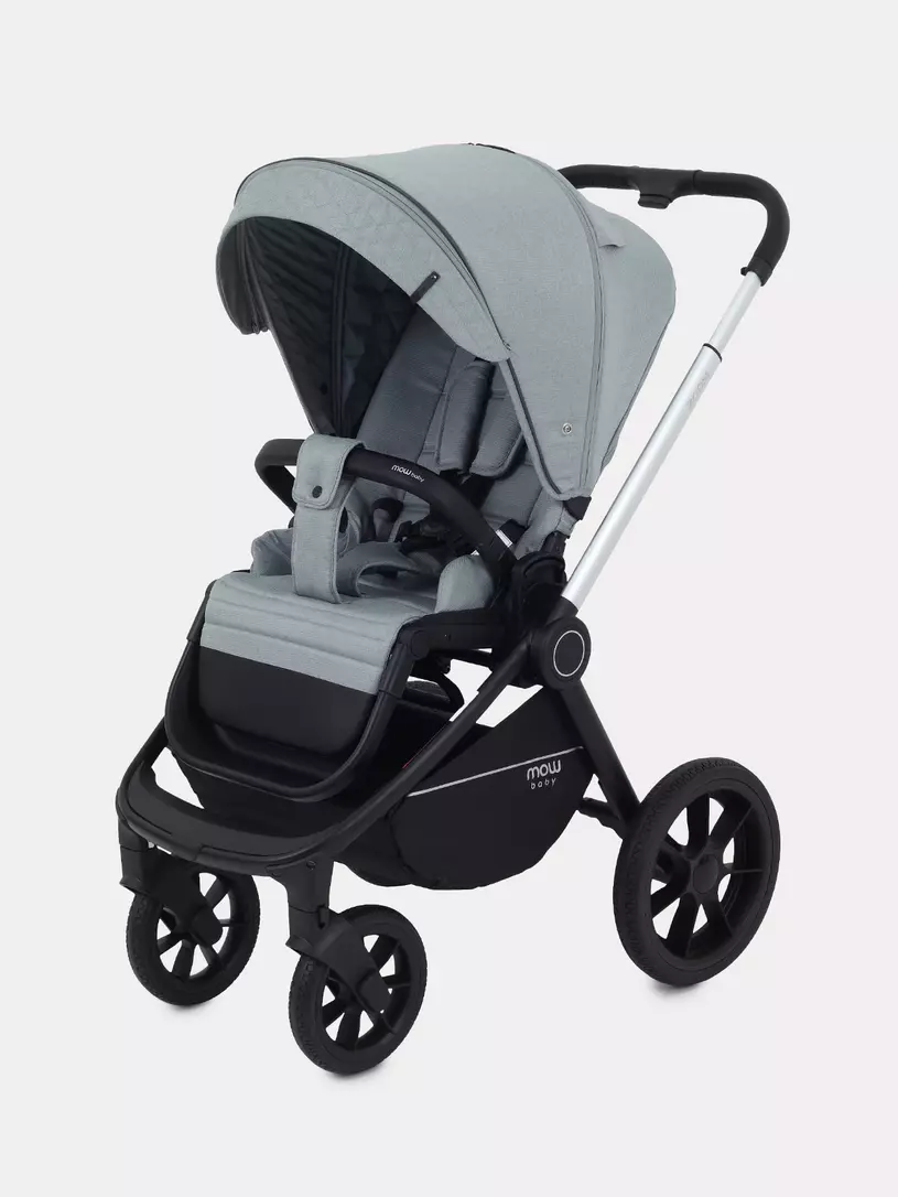 Коляска 3 в 1 Mowbaby Zoom Silver 2025 green tea