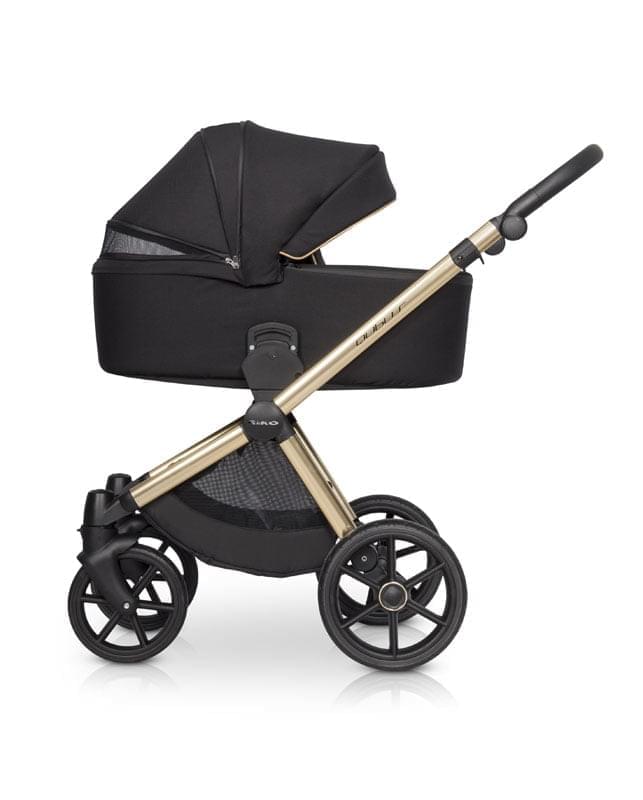 Коляска 2 в 1 Riko Qubus 05 черно-золотой