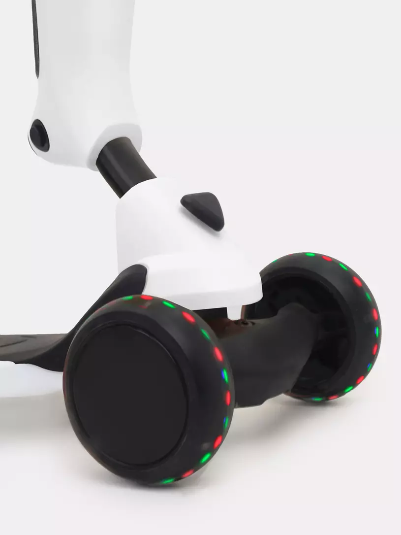 Беговел-самокат Rant Rider со светящимися колесами белый