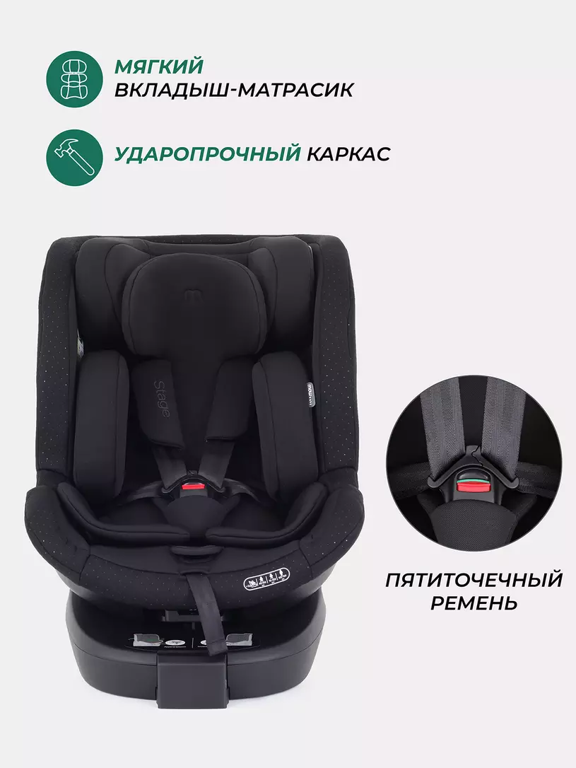 Автокресло Mowbaby Stage isofix (40-150 см) 0-36 кг Black