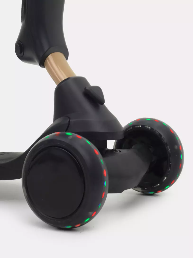 Беговел-самокат Rant Rider Plus со светящимися колесами черный