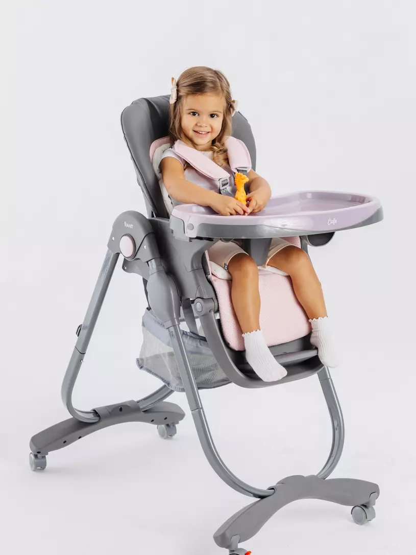 Стульчик для кормления Rant Cafe grey-pink