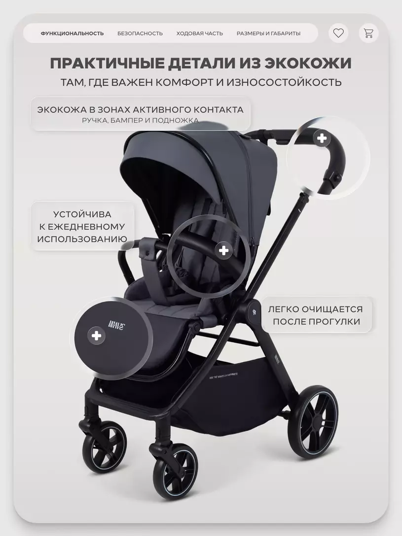 Коляска прогулочная Rant Basic Wave Graphite