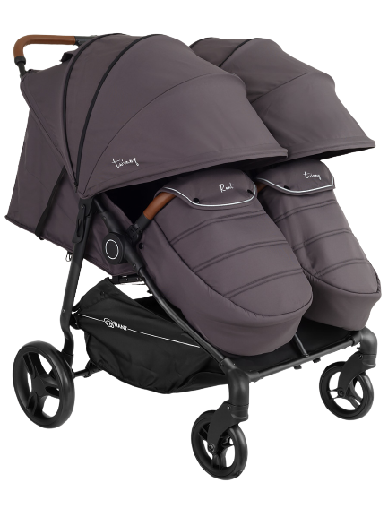 Коляска прогулочная для двойни Rant Twinny RA151 Moon grey. Цвет: Темно-серый