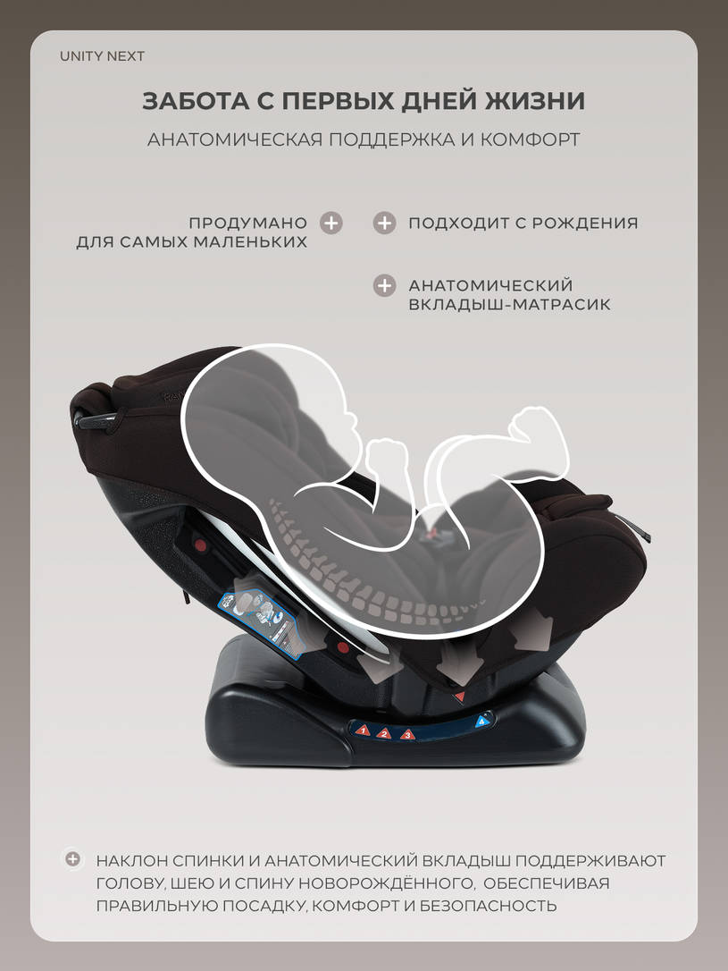 Автокресло Rant Basic Unity Next группа 0+/1/2/3 (0-36 кг) Choco