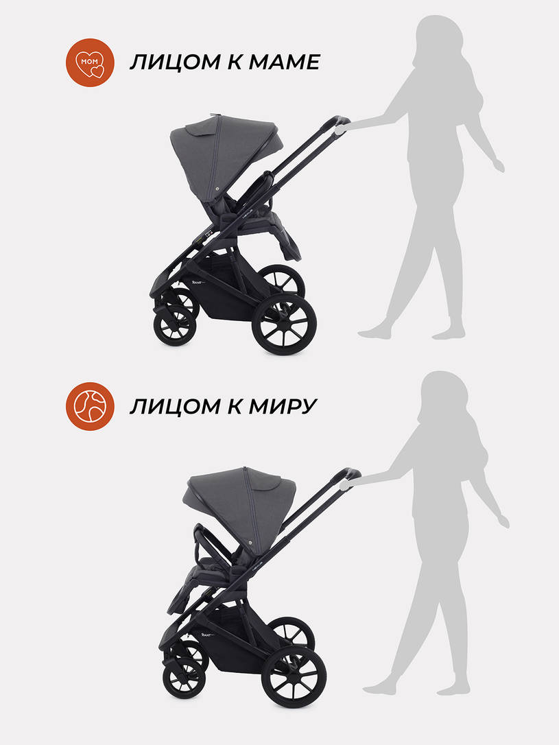 Коляска 2 в 1 Rant Basic Nexus Dark Shadow