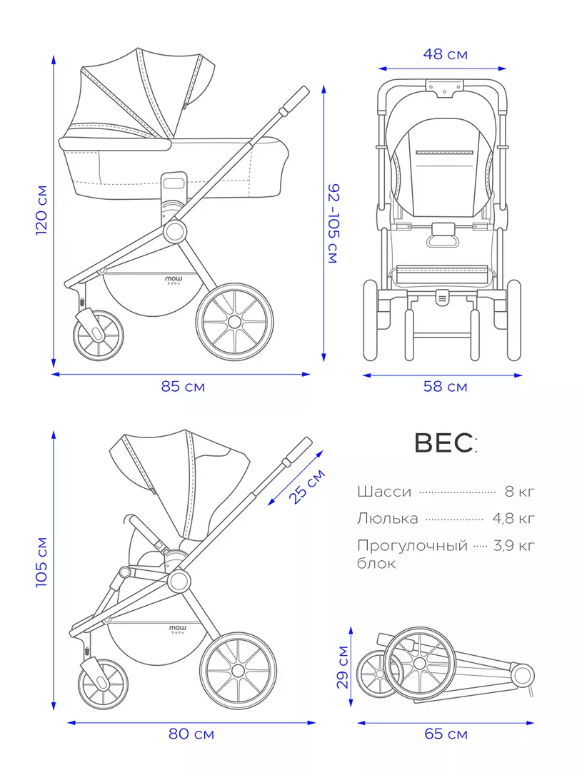 Коляска 2 в 1 Mowbaby Zoom PU Olive