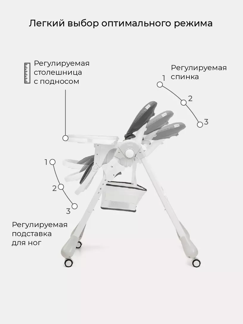 Стульчик для кормления Rant Cream moon grey