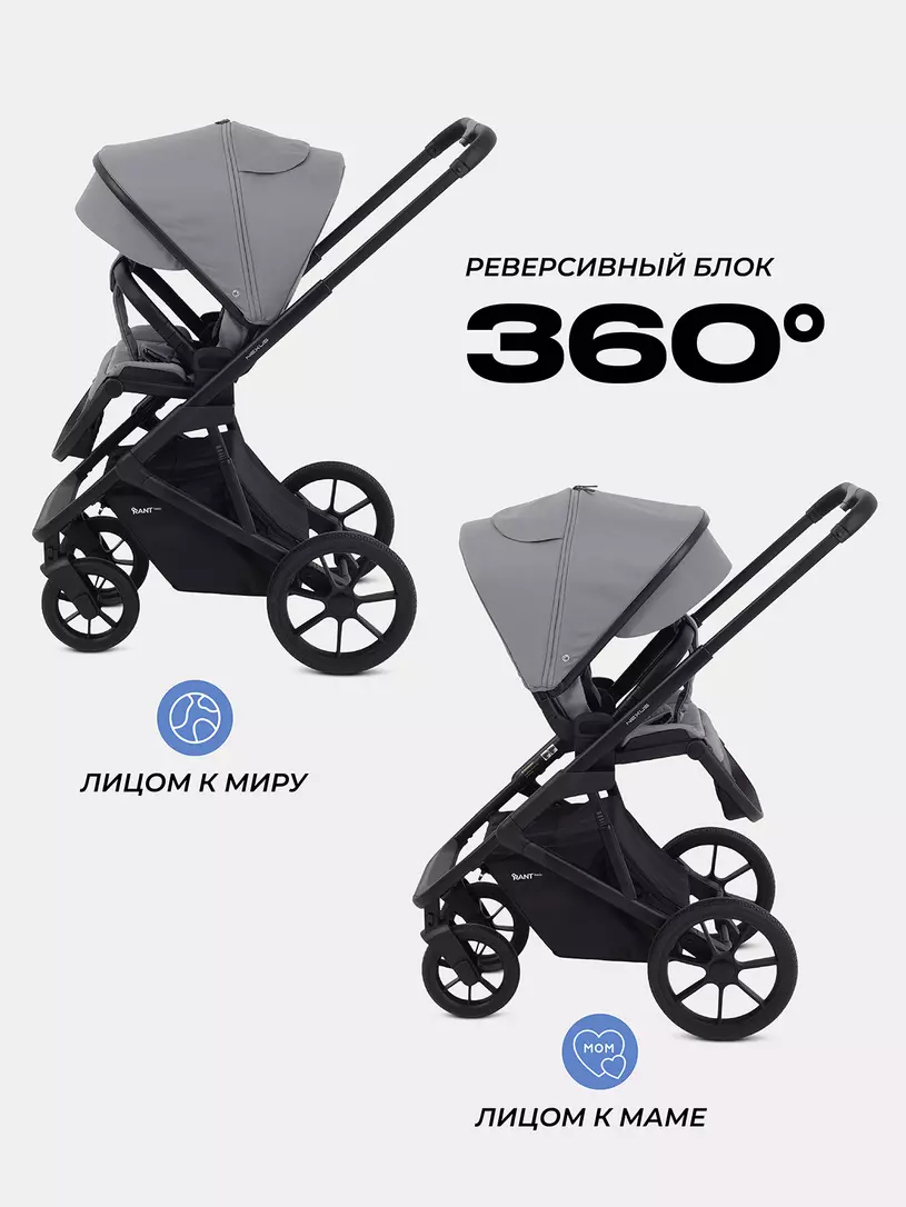 Коляска 2 в 1 Rant Basic Nexus 2025 Grey