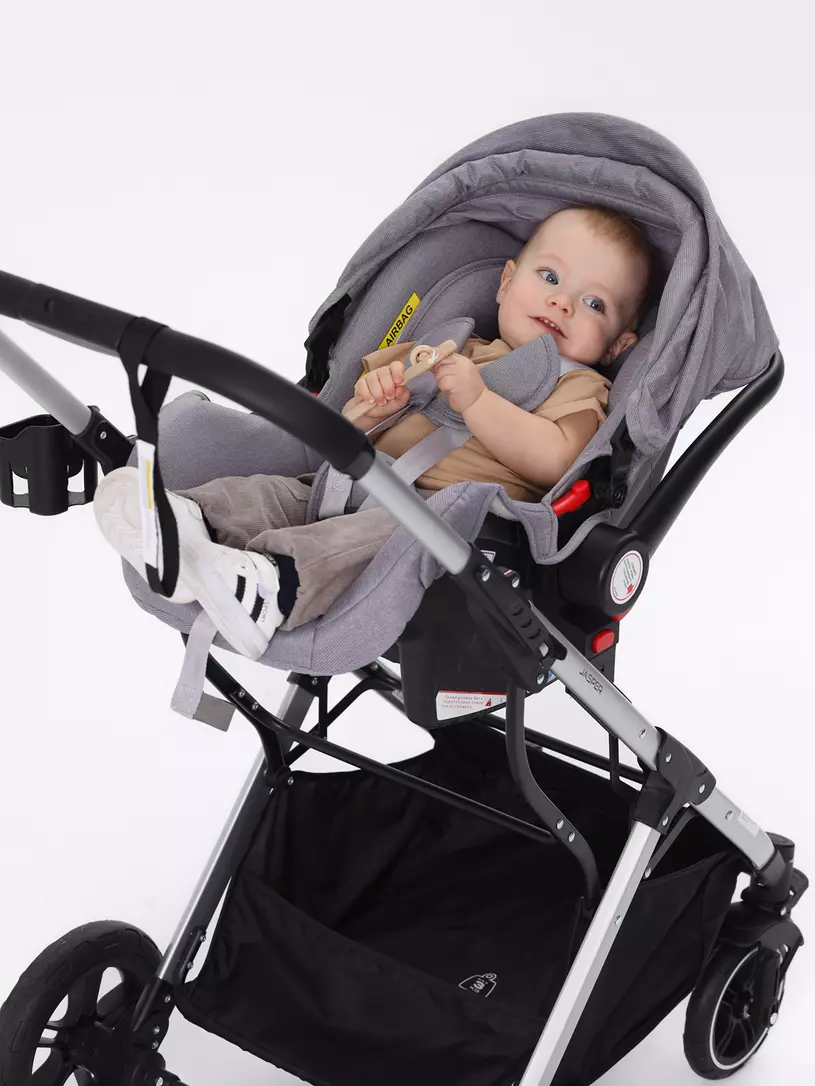 Коляска-трансформер 3 в 1 Mowbaby Jasper Silver grey