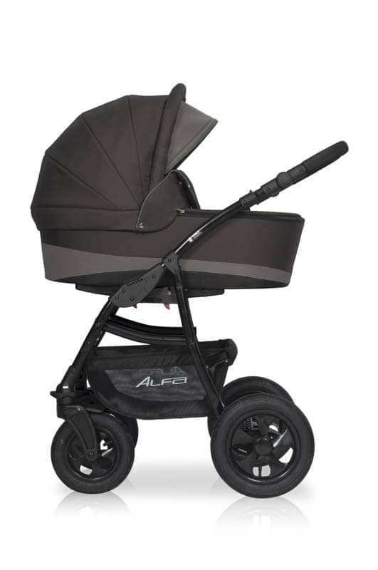 Коляска 2 в 1 Riko Basic Alfa 10 коричнево-серый