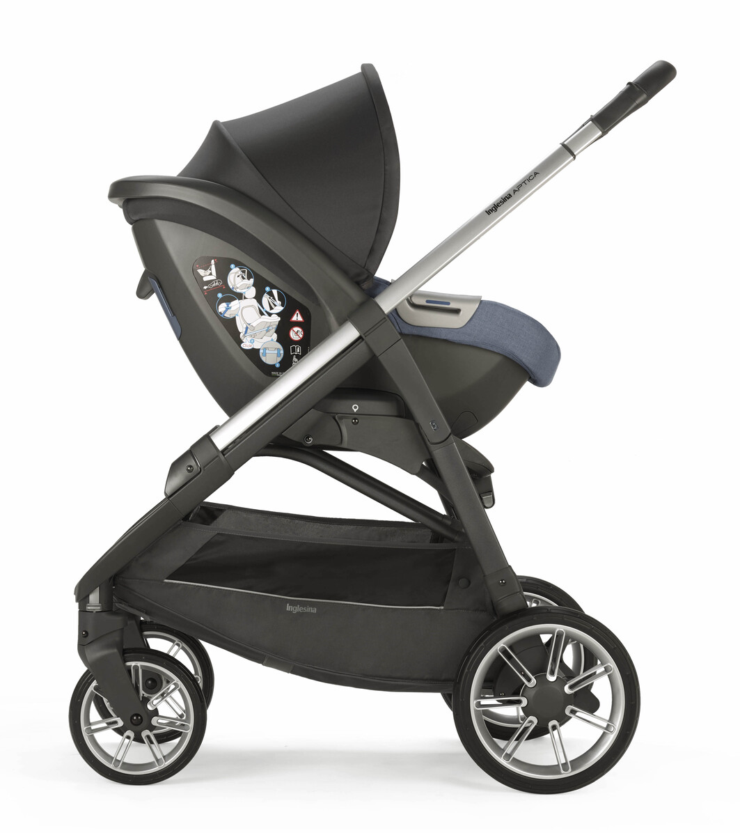 Коляска 3 в 1 Inglesina Aptica с подставкой под люльку Stand Up, Alaska Blue