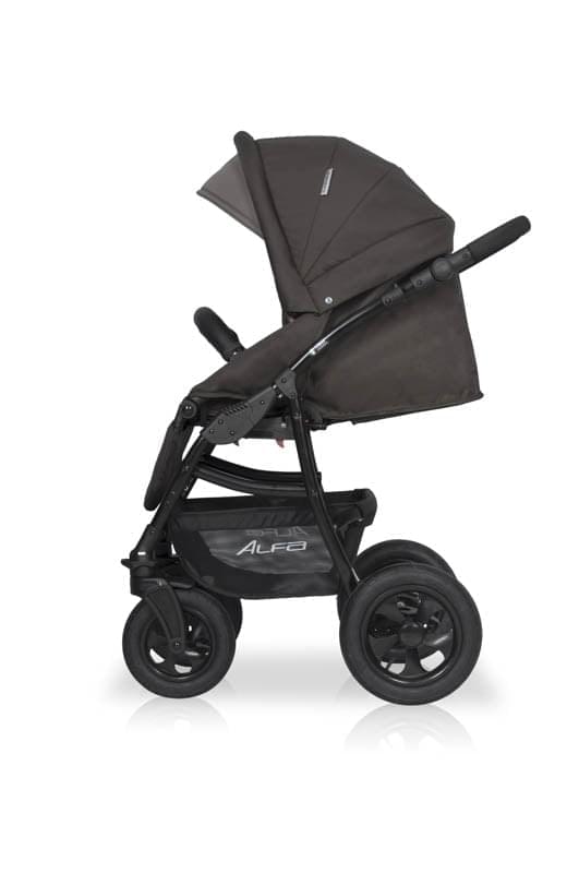 Коляска 2 в 1 Riko Basic Alfa 10 коричнево-серый