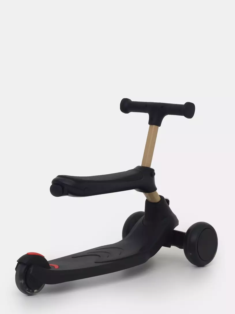 Беговел-самокат Rant Rider Plus со светящимися колесами черный