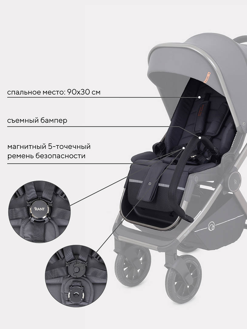 КОЛЯСКА 2 В 1 RANT FALCON GRAPHITE