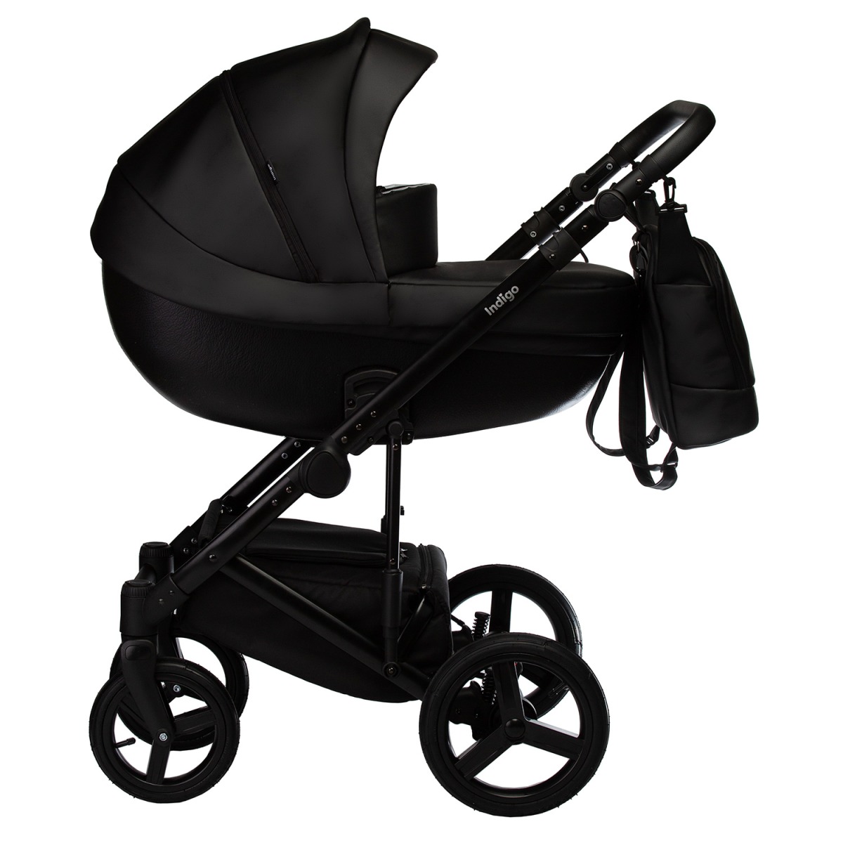 Коляска 2 в 1 Indigo Tour Eco, Te 06 (Черная кожа)