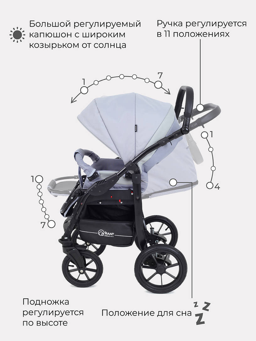Коляска 3 в 1 Rant Patio Grey