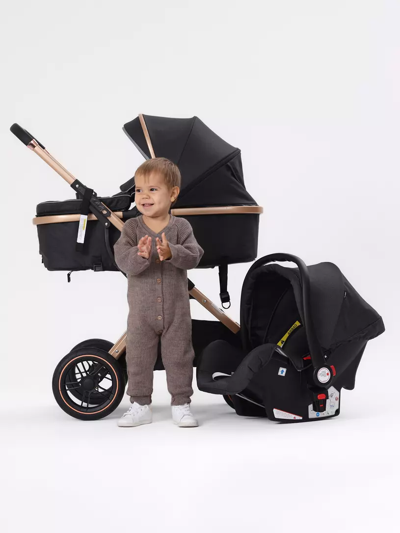 Коляска-трансформер 3 в 1 Mowbaby Jasper Gold black
