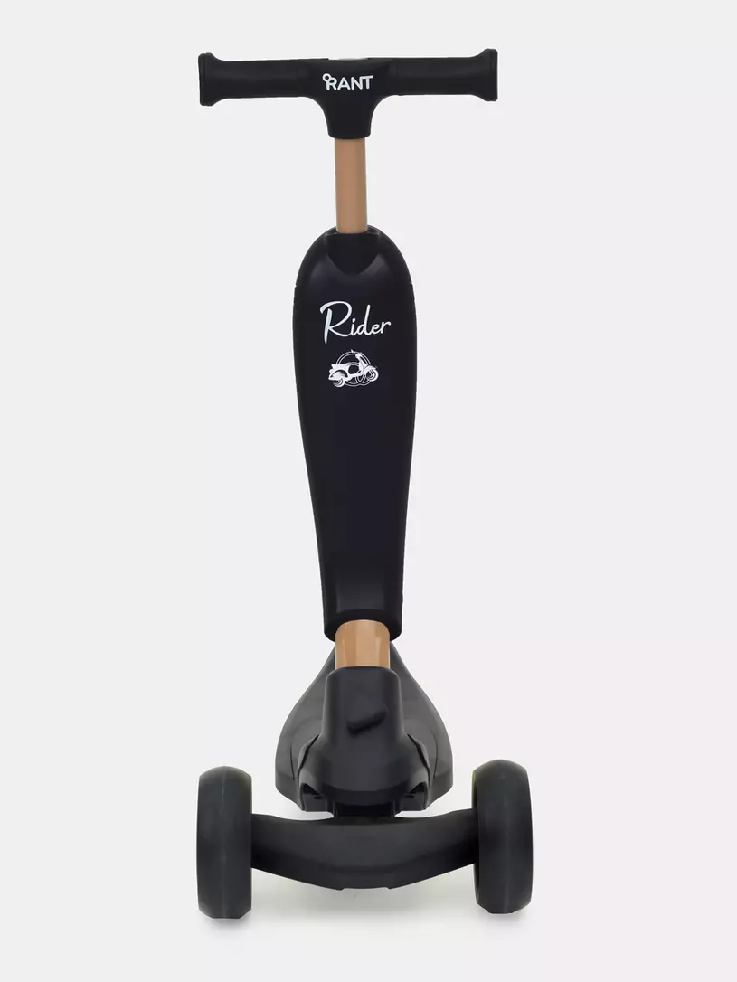 Беговел-самокат Rant Rider Plus со светящимися колесами черный