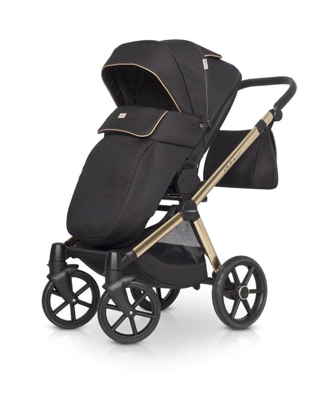 Коляска 2 в 1 Riko Qubus 05 черно-золотой