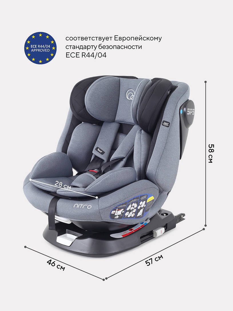Автокресло Rant Nitro 0/1/2/3 (0-36 кг) Grey/Black