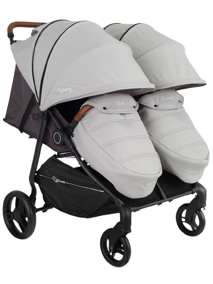 Коляска прогулочная для двойни Rant Twinny RA151 Soft grey. Цвет: Серый