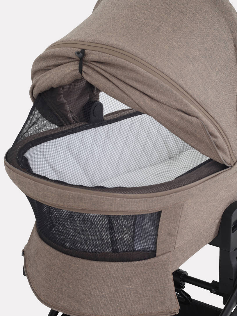 Коляска 2 в 1 Mowbaby Zoom PU silver cacao brown