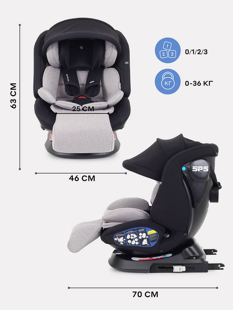 Автокресло Rant Nitro Plus isofix 0/1/2/3 (0-36 кг) Beige