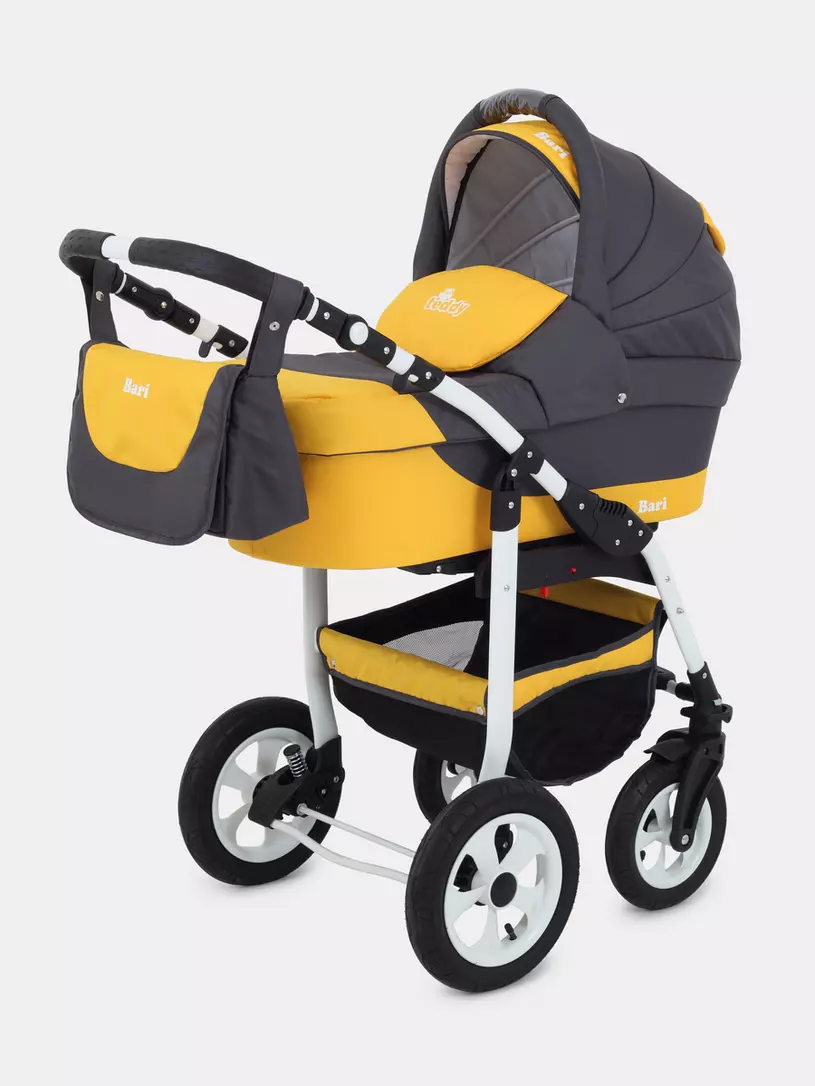 Коляска 2 в 1 Bart-Plast Bari 05 серо-желтый