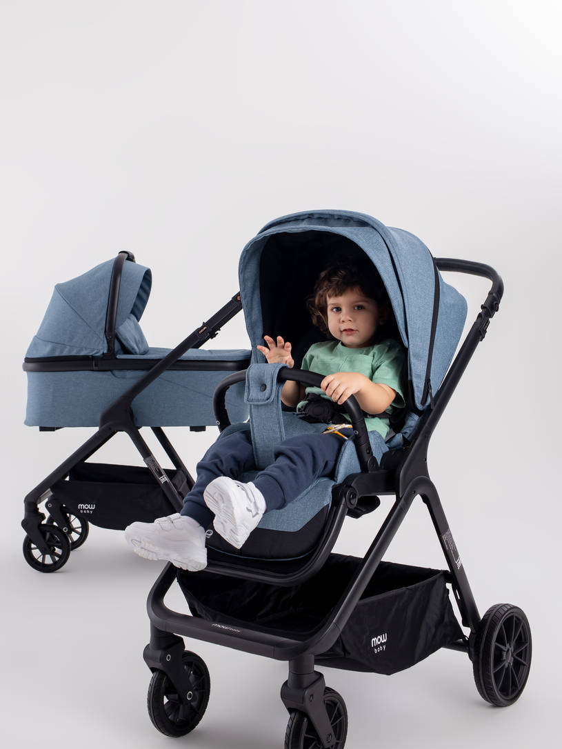 Коляска 2 в 1 Mowbaby Move 2023 с сумкой Blue