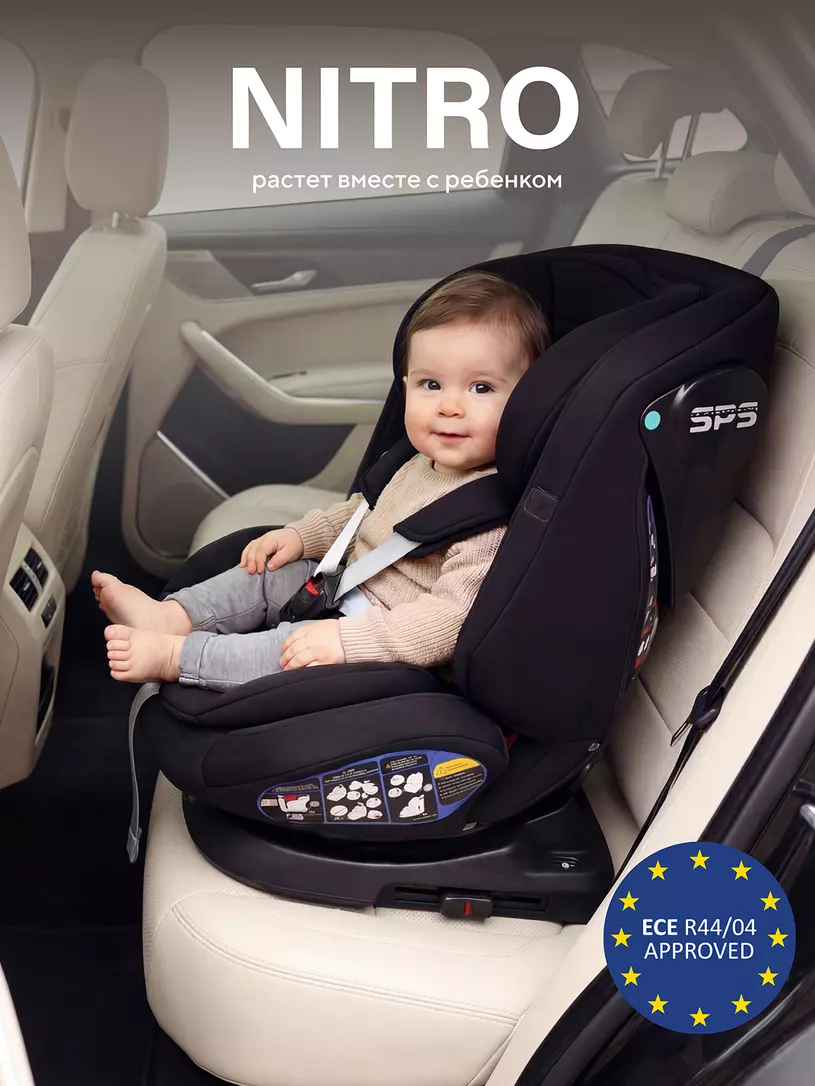 Автокресло Rant Nitro new isofix группа 0/1/2/3 (0-36 кг) Black
