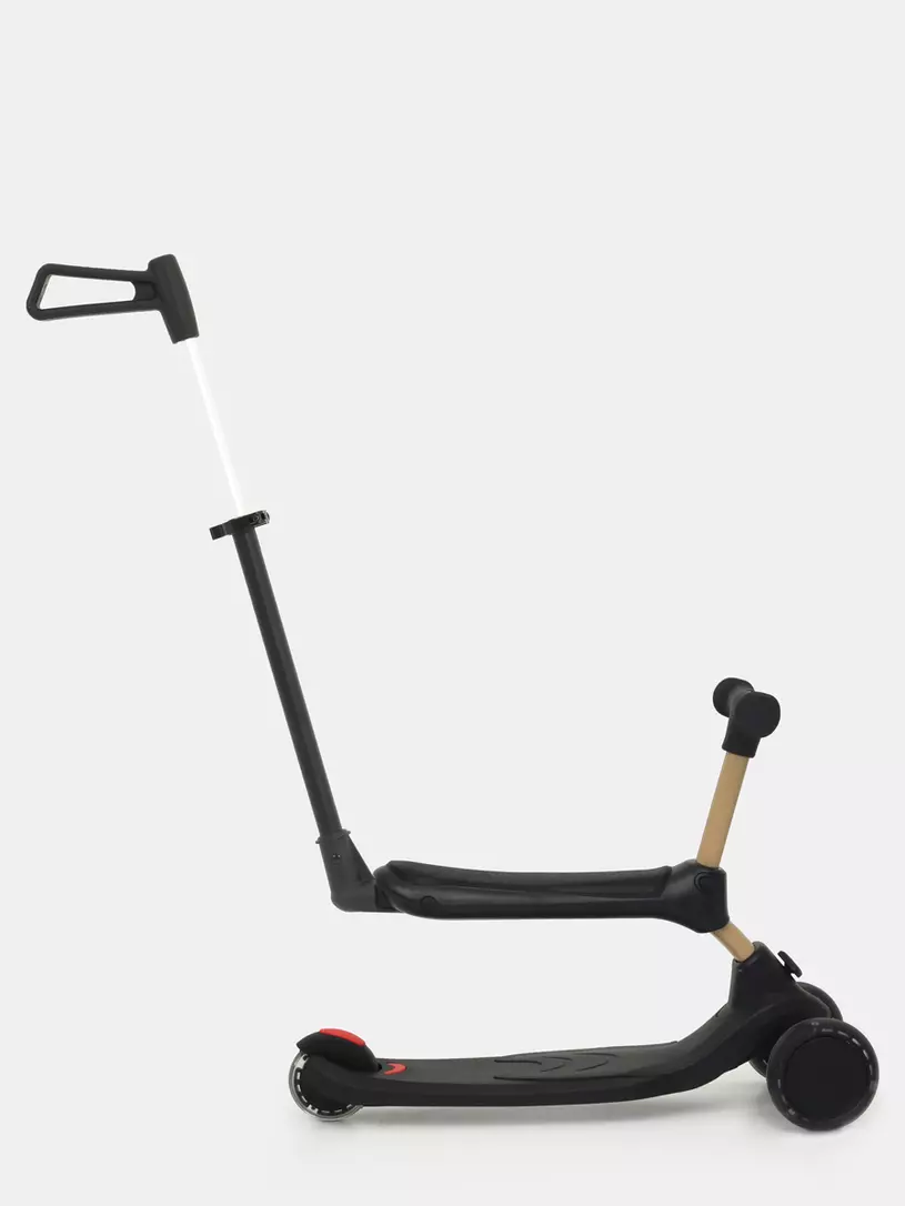 Беговел-самокат Rant Rider Plus со светящимися колесами черный