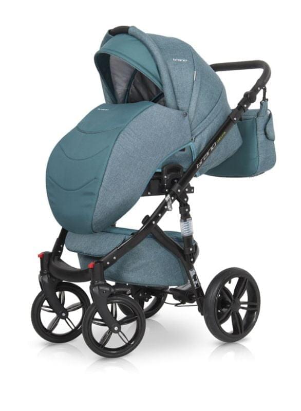 Коляска 2 в 1 Riko Bruno Natural 02 бирюзовый