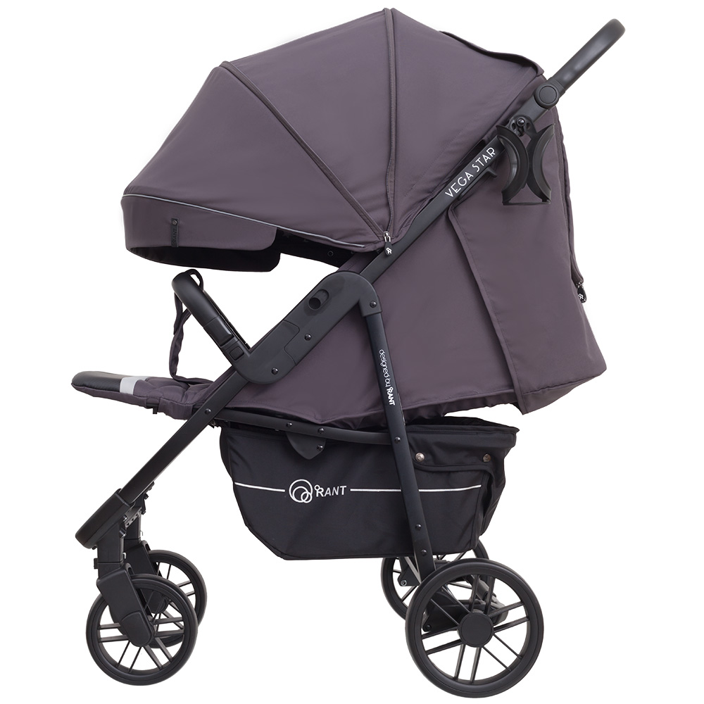 Коляска прогулочная Rant Vega Star Moon Grey. Цвет: Темно-серый