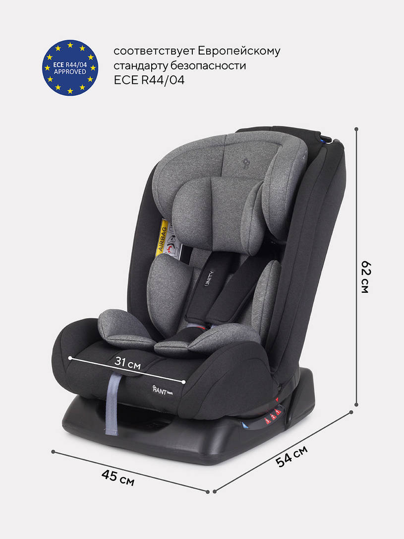Автокресло Rant Basic Unity 0/1/2/3 (0-36 кг) Grey