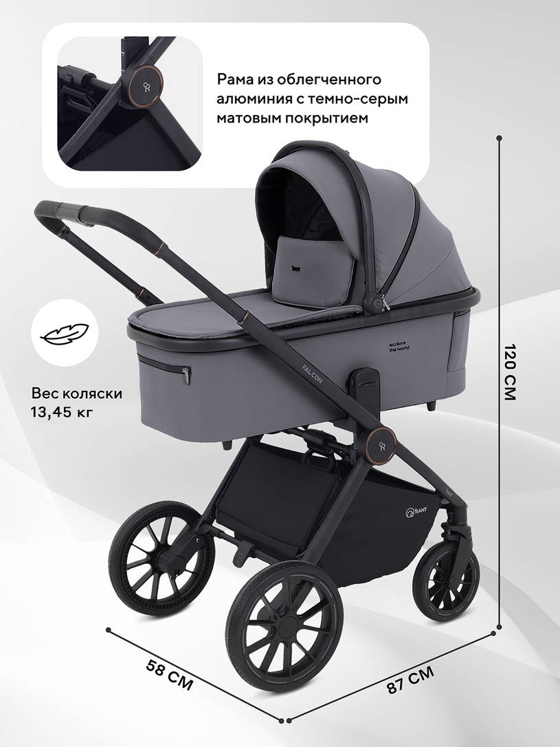 Коляска 2 в 1 Rant Falcon Neo Grey