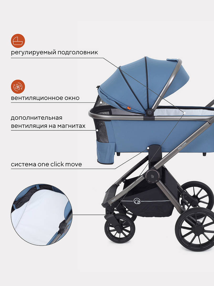 КОЛЯСКА 2 В 1 RANT FALCON BLUE